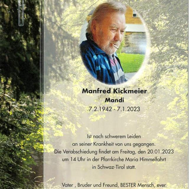 Sterbefall+Kickmeier+Manfred